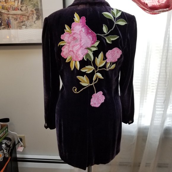 Jackets & Blazers - Upcycled Vintage 80s Purple Velvet Jacket 12